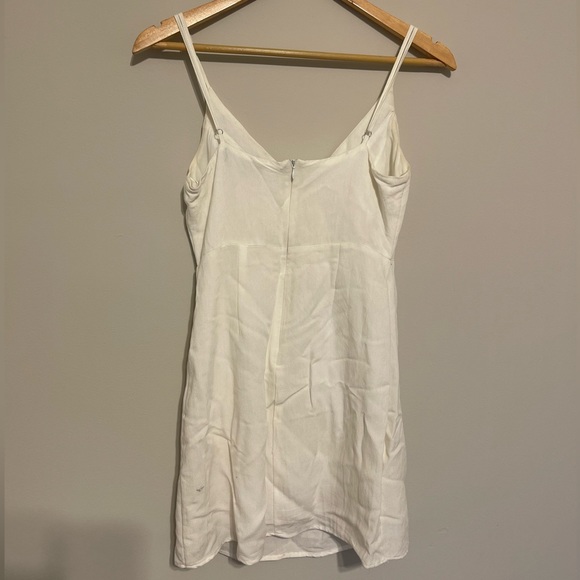 Cream V-Neck Mini Dress - Picture 2 of 4